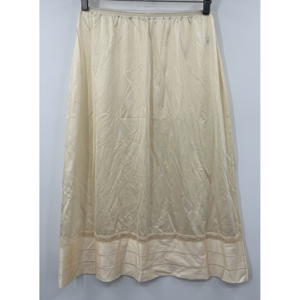 Vintage Lorraine Silky Ivory Nylon Half Slip Lingerie Size Tall Medium USA Made